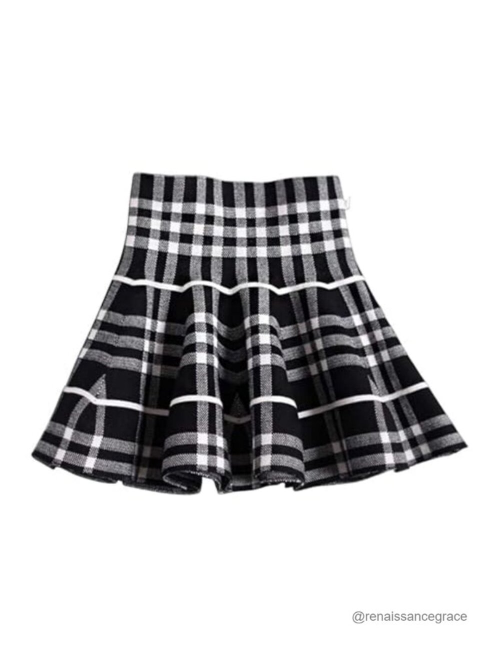 Girls High Waisted Pleated A-Line Mini Skater Skirt Stretchy Pull-On
